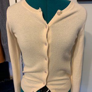 J. Crew 100% Cashmere Cardigan Cream Size Small